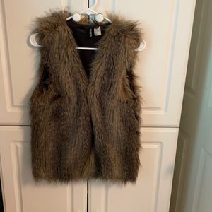 H&M brown fur vest